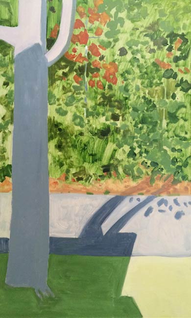 TREE + SHADOW 2013 oil on masonite 20 x 12 inches